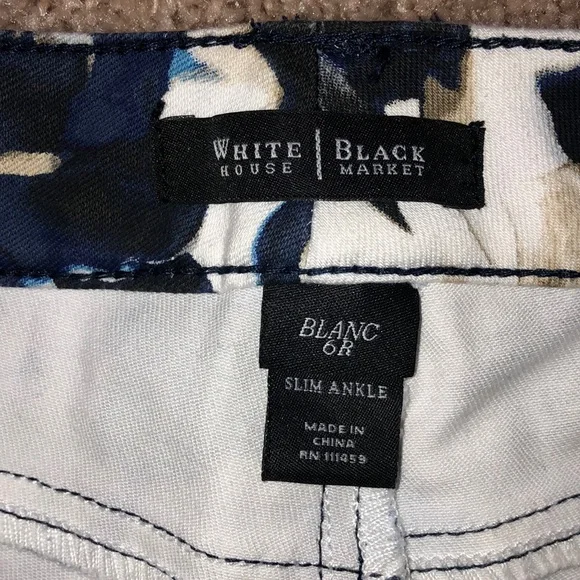 NWOT WHBM blue Floral skinny Jeans 6R - Picture 3 of 7